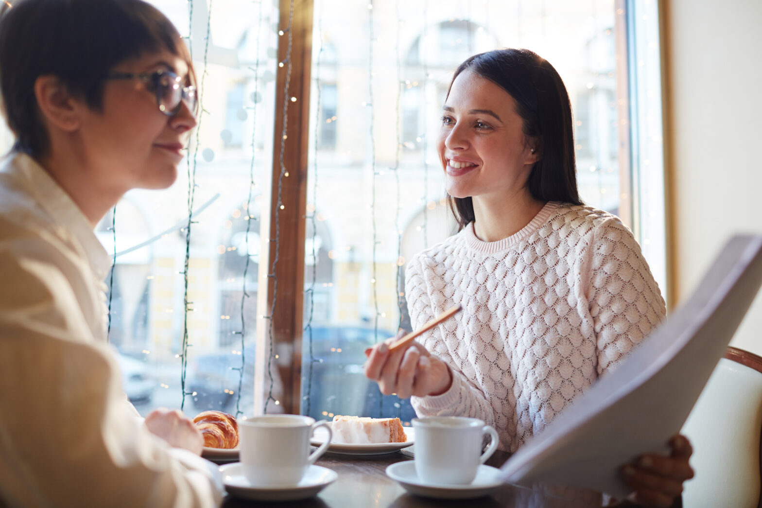 business owner making meaningful connections over coffee.